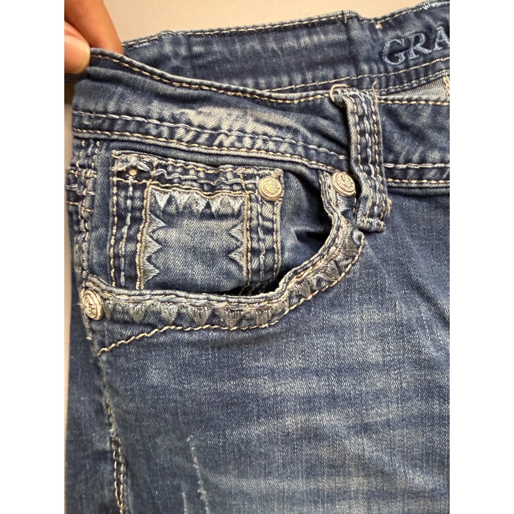 Grace in LA Womens Bootcut Jeans Size 28 Medium Wash Embroidered Western Denim - Picture 4 of 7
